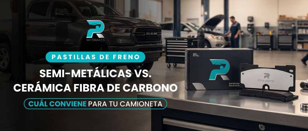 Pastillas de freno semi-metálicas vs. cerámica fibra de carbono: cuál conviene para tu camioneta